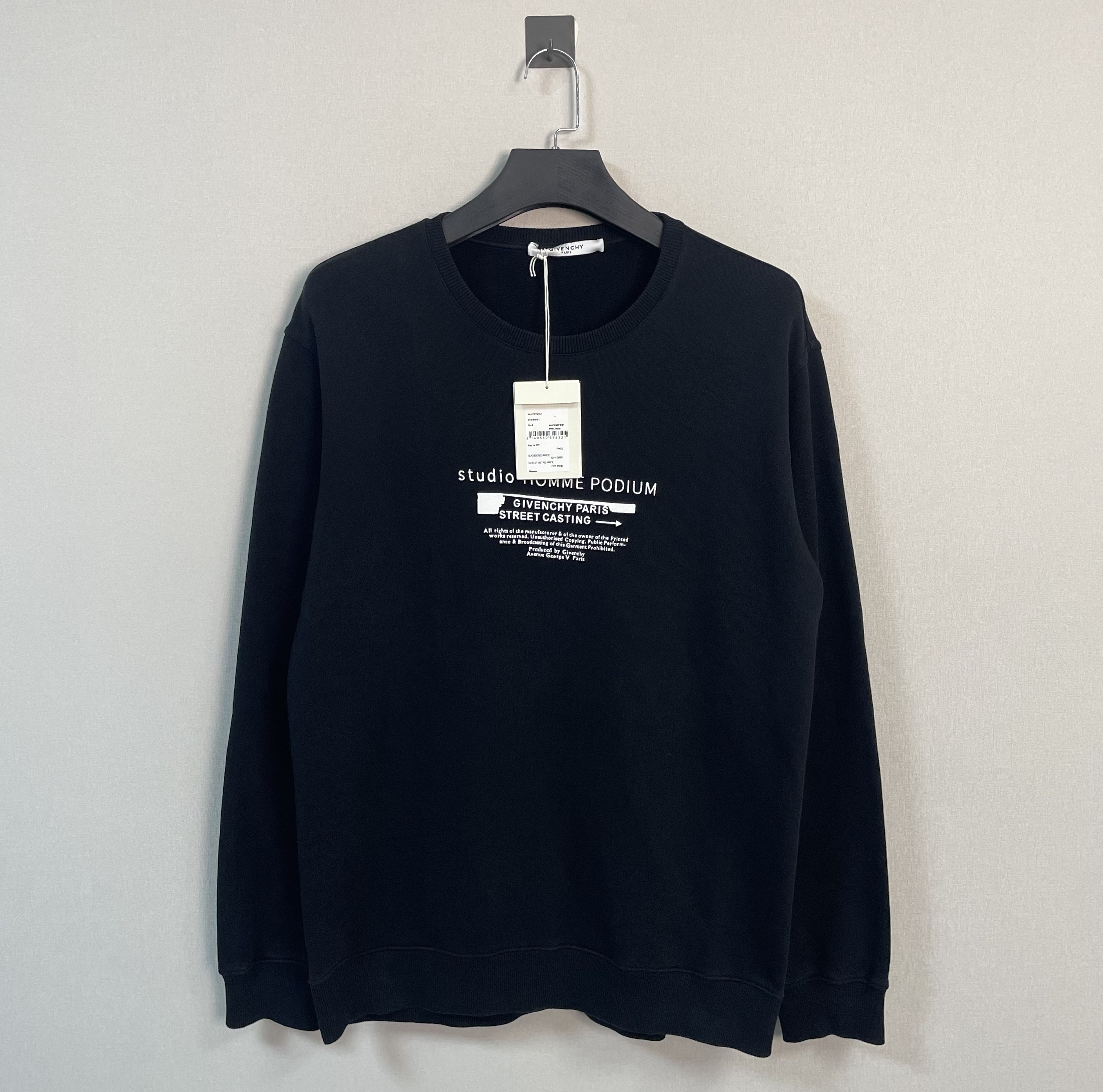 未使用 Givenchy/纪梵希 黑色重叠字母卫衣/L码/带吊/价9750