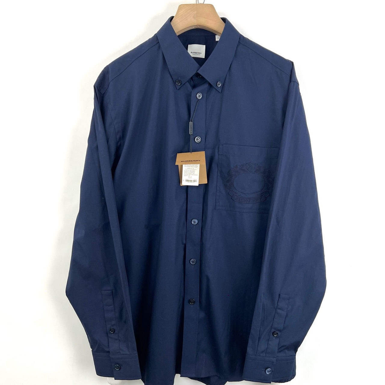 全新未使用 BURBERRY/博柏利 xxl码/口袋麦穗logo刺绣衬衫/05401