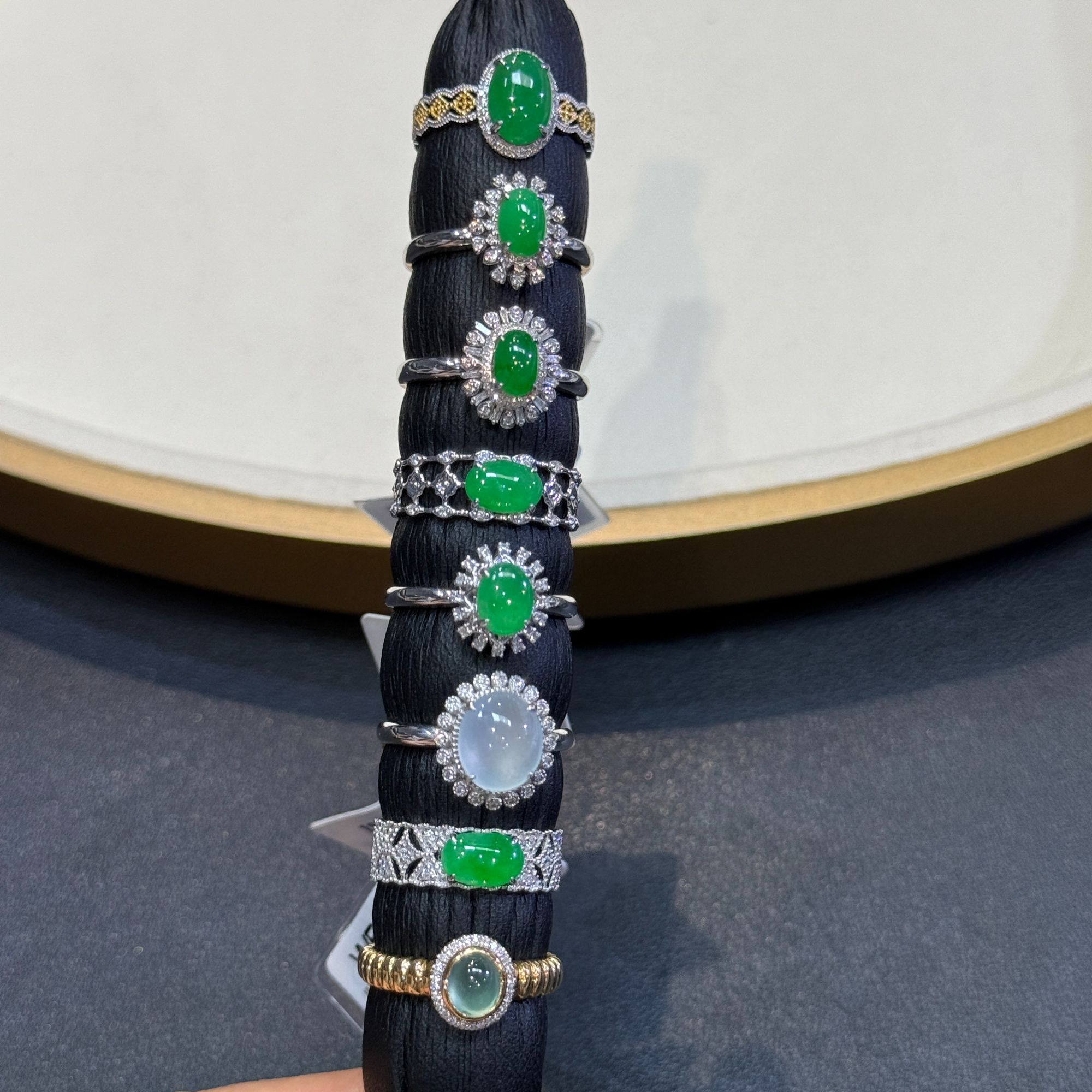 翡翠戒指1件-18K金-多样性发货只发一件-K08-JX|CXQ21