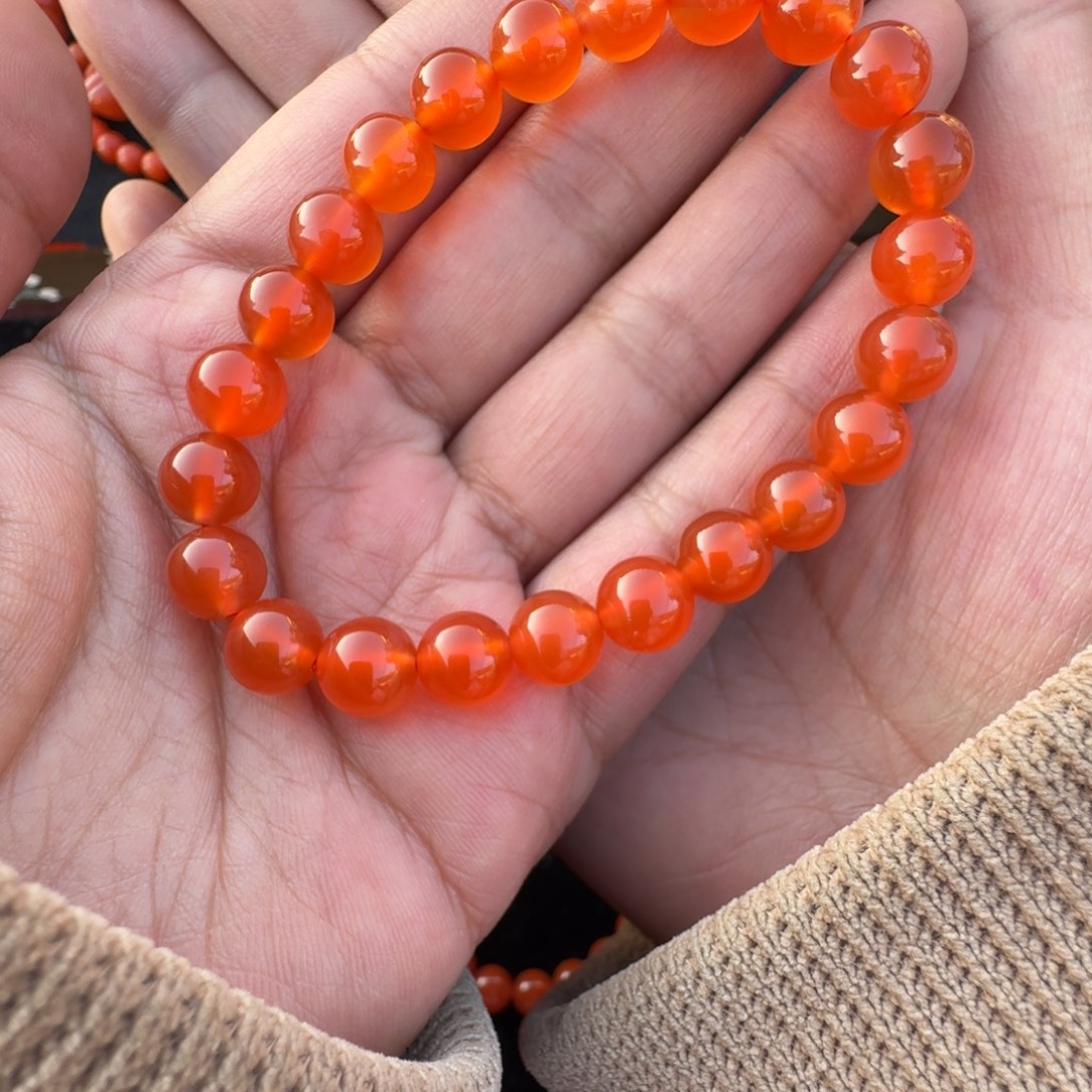 南红玛瑙未镶嵌手串河湾8冰红