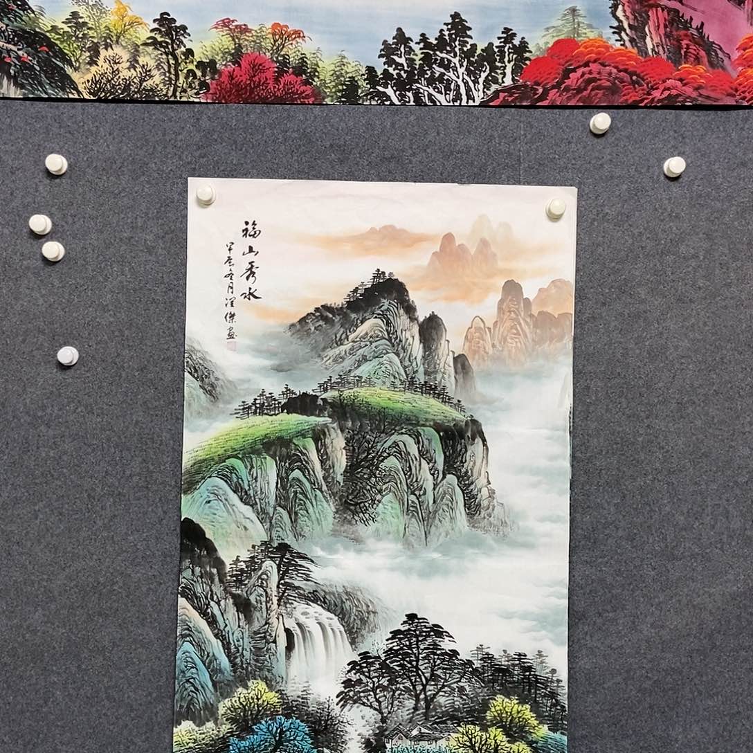 国画四尺山水一副