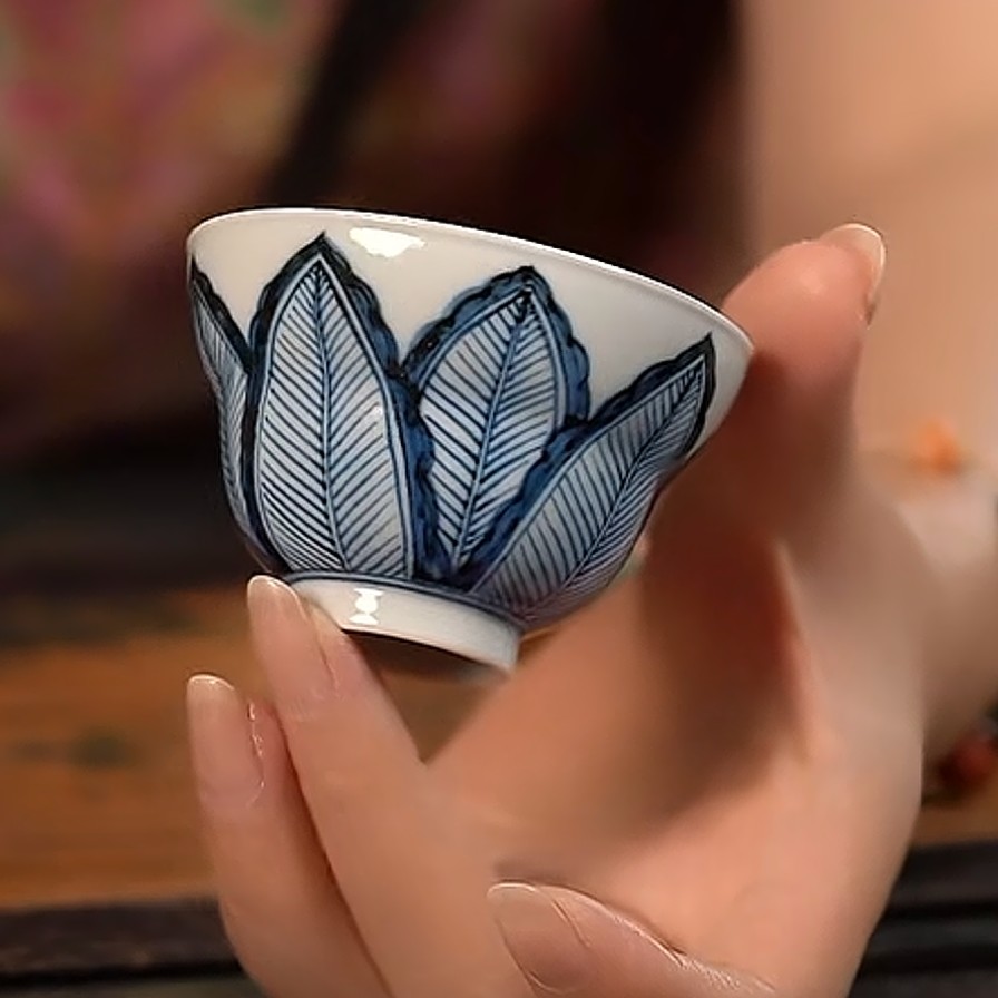 【品遗敬仁】雲山敬古青花大业有成葫芦杯80cc 口径7.1 高4.7cm