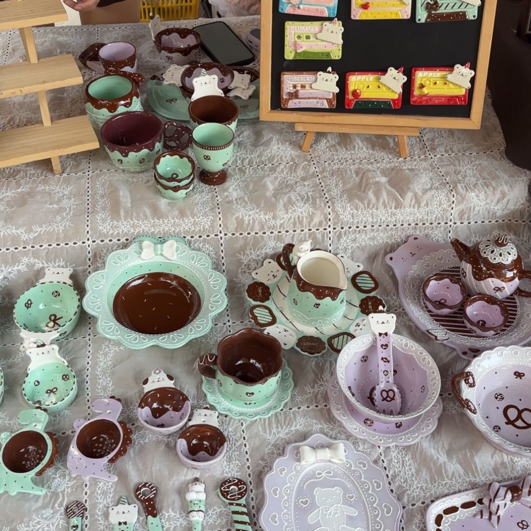 摆件陶可爱的鸭鸭鸭鸭