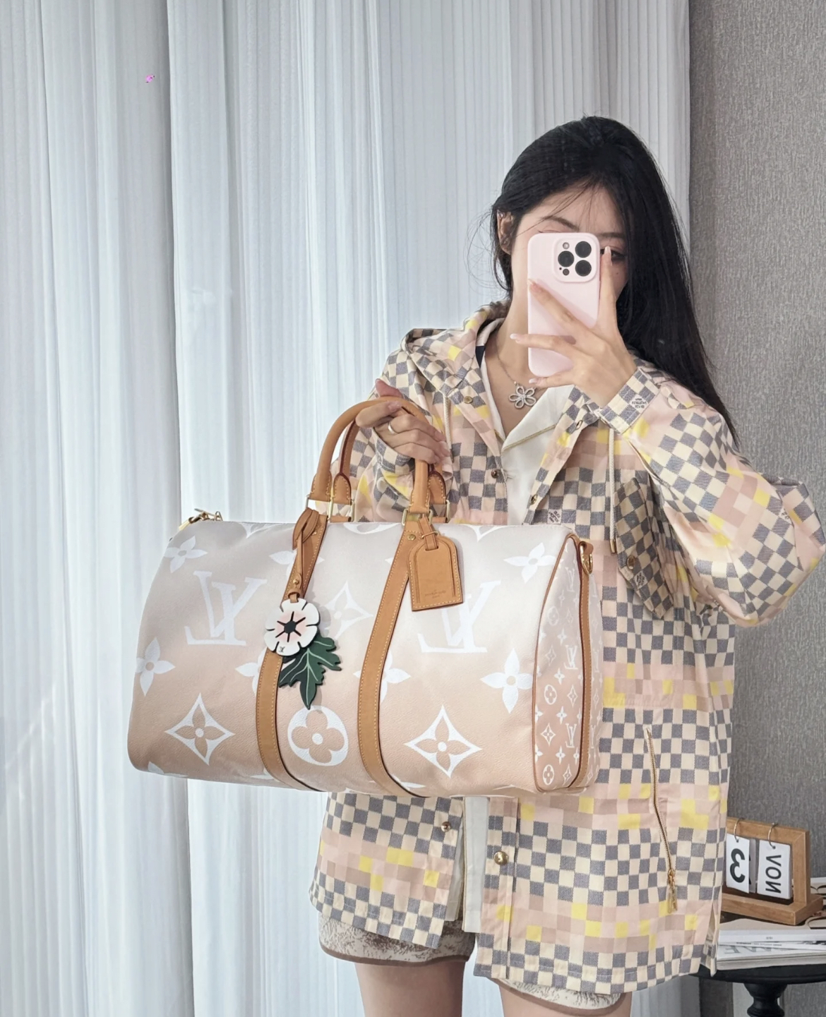 全新未使用 LouisVuitton/路易威登  棋盘格冲锋衣 34码