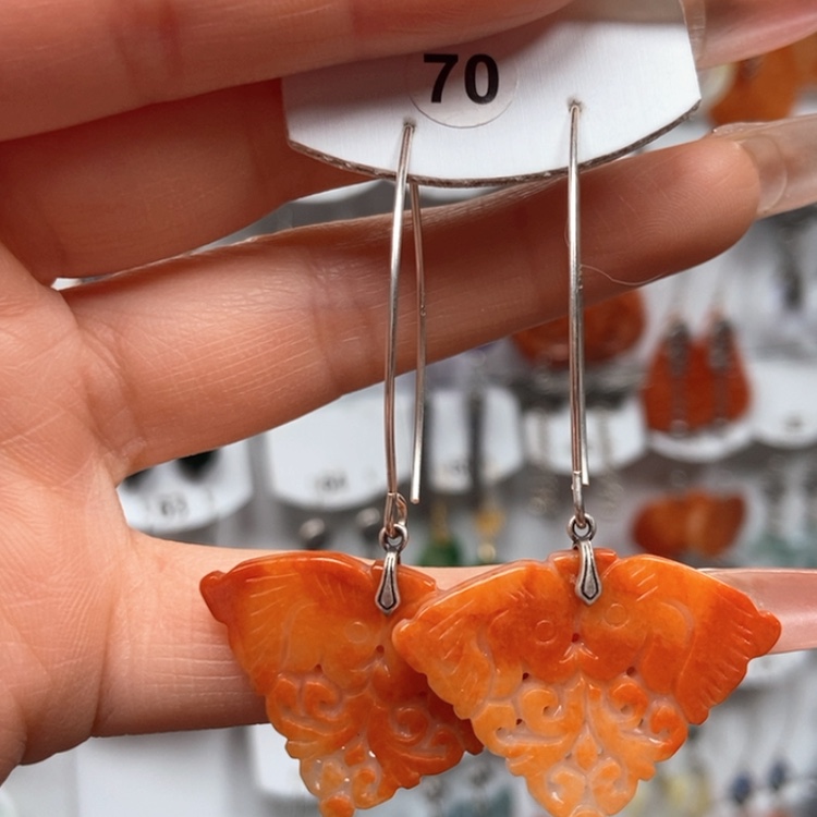 【闪购商品】翡翠耳饰银S925镶嵌优化耳饰