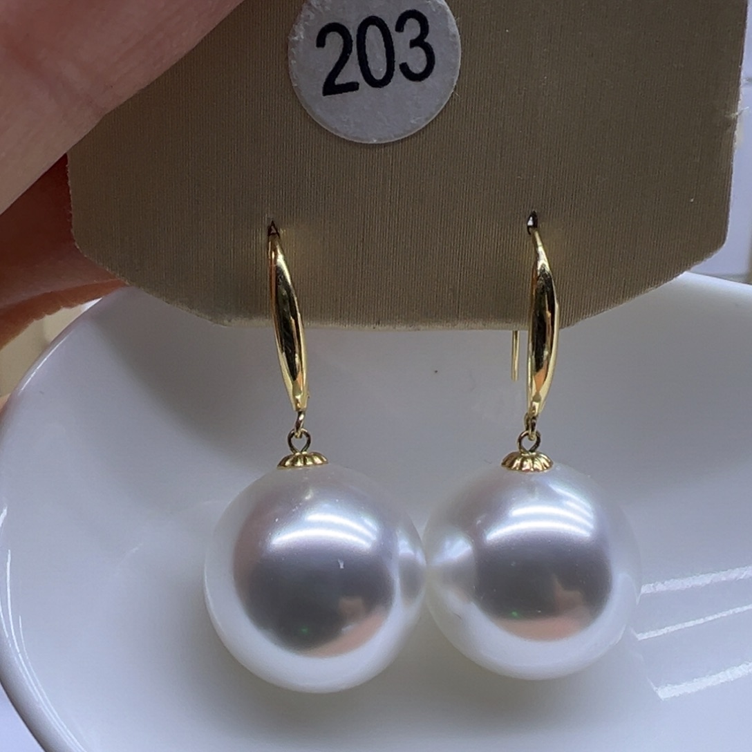 耳饰淡水珍珠18K金镶嵌
