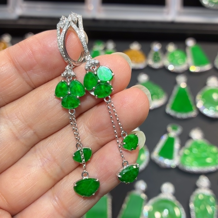 翡翠18K金镶嵌吊坠(不含链)翡翠