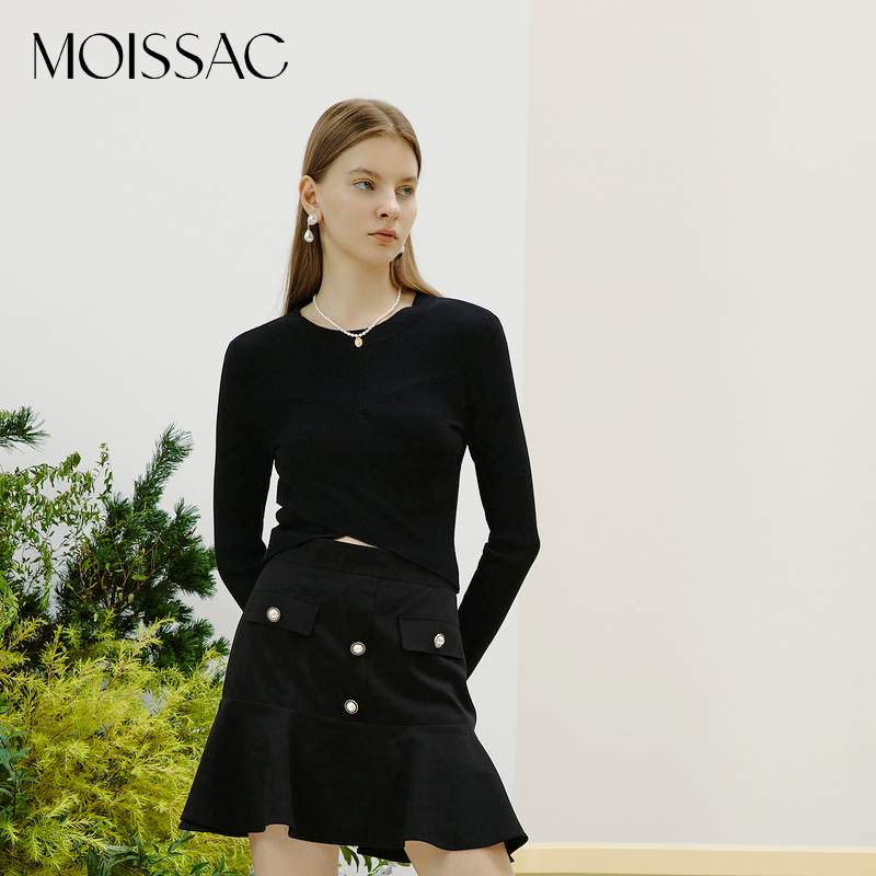 【小北专属】MOISSAC春新品显瘦性感短上衣