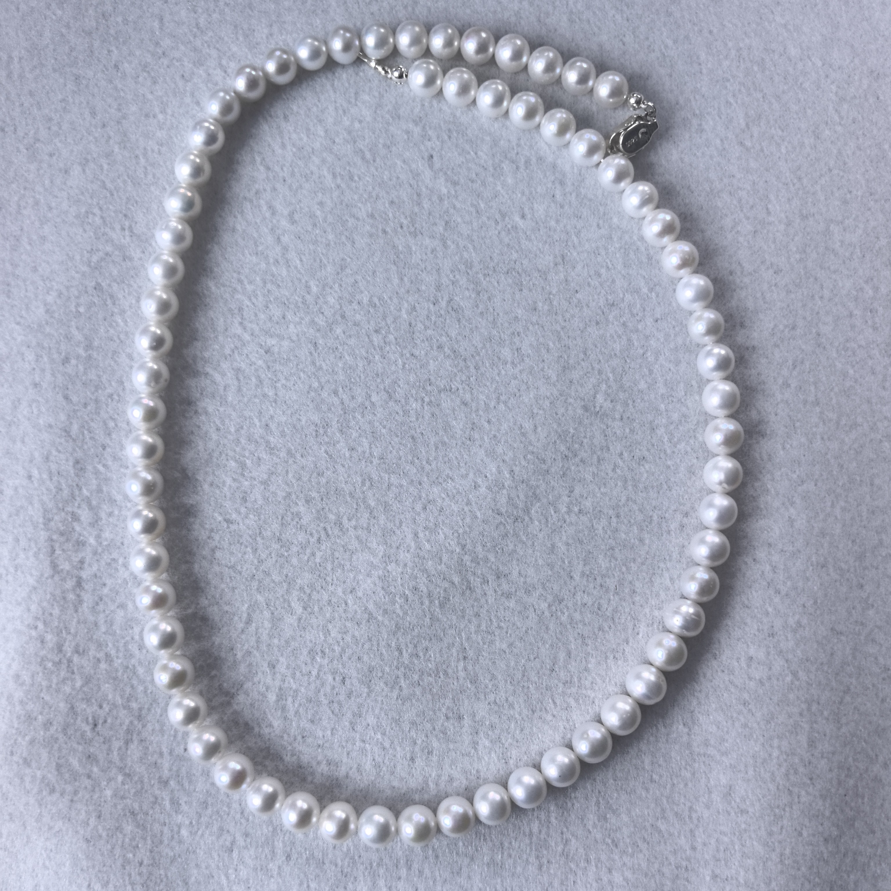 冷白极光5-5.5m天然珍珠项链女宝扣锁骨链妈妈链