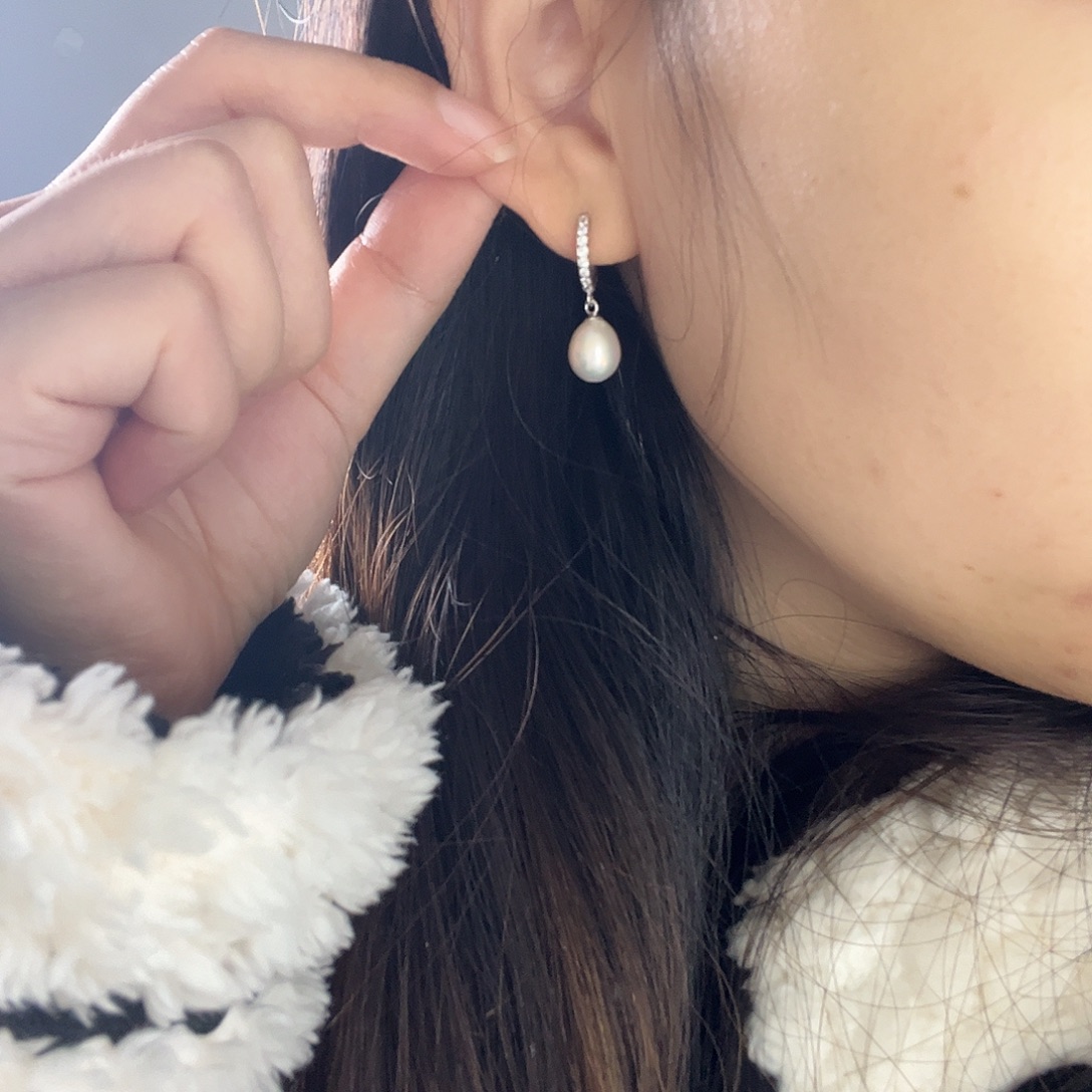 耳饰淡水珍珠银S925镶嵌