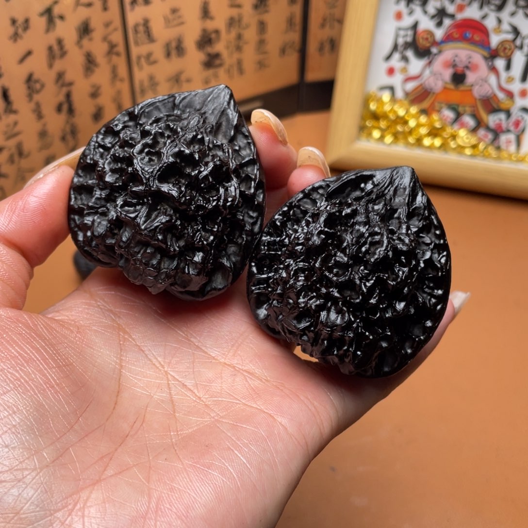 核桃地闷文玩手把件官帽40号