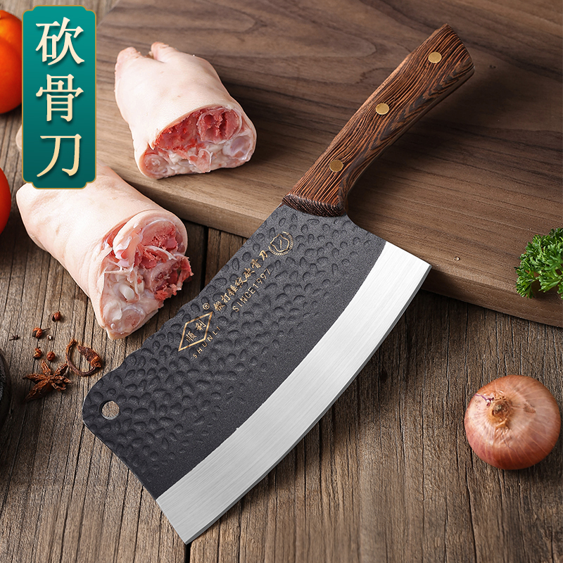厨师菜刀刀具家用砍骨两用锤纹切菜锋利超快铁匠纯手工