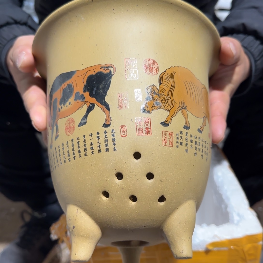 紫砂花盆瑕疵是我