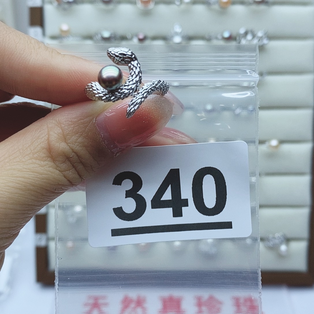 淡水珍珠戒指银S925镶嵌x**o340
