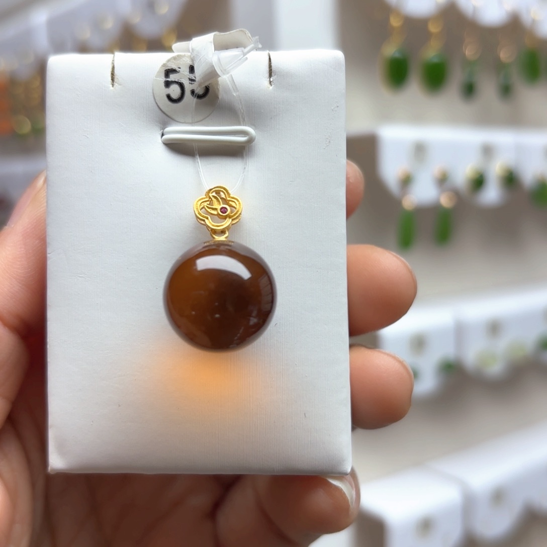 血珀吊坠(不含链)银S925镶嵌