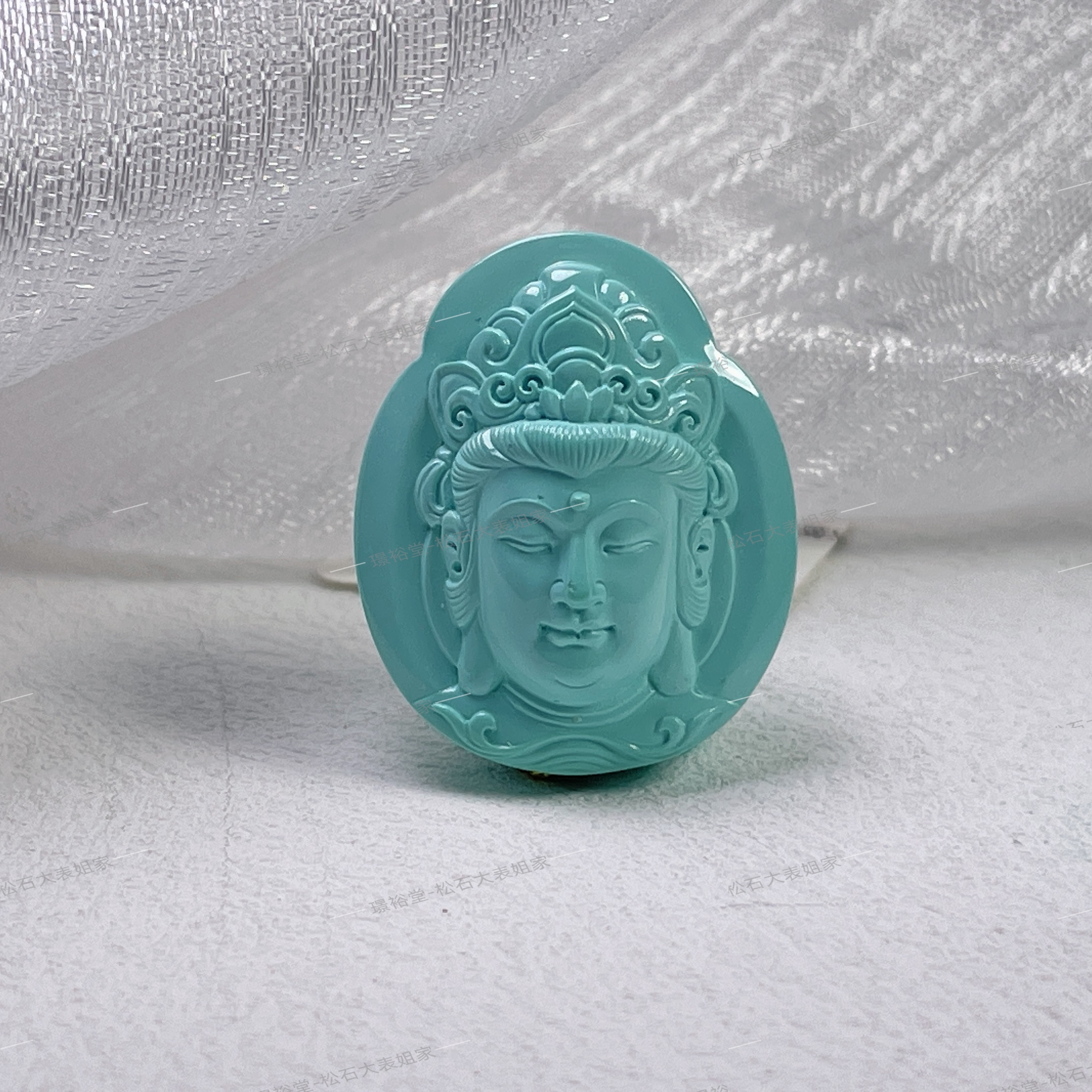【松石大表姐】绿松石吊坠手工雕刻观音法象福佑安康小众文玩5-10克