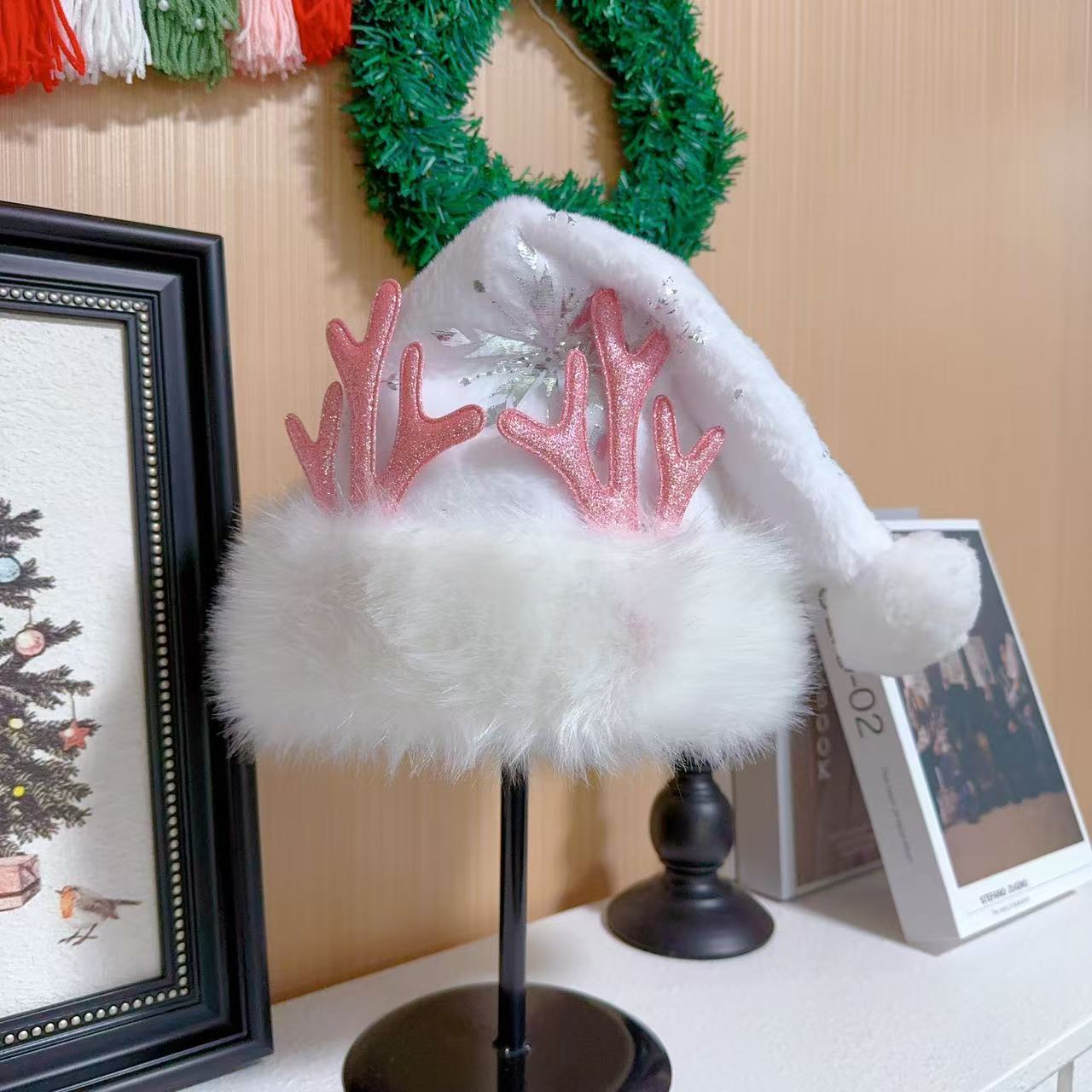 网红爆款鹿角圣诞帽圣诞节饰品节日氛围
