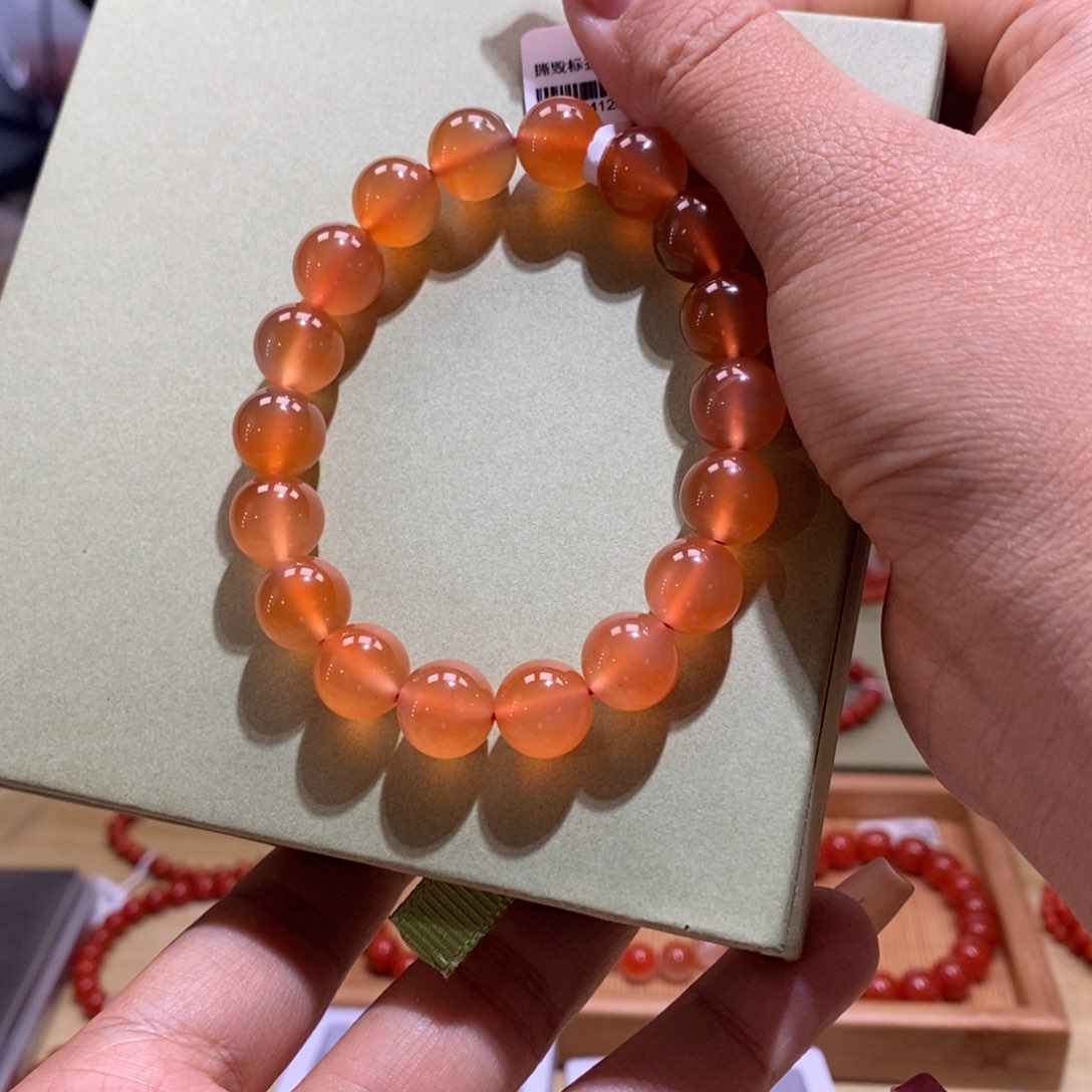 南红玛瑙11+冰橘小庄单圈未镶嵌