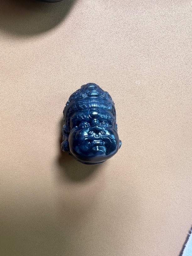 新疆和田玉青花财神挂件