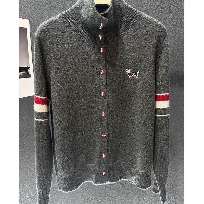 【腊肠狗灰】时尚休闲百搭加厚高领翻领秋冬开衫外套