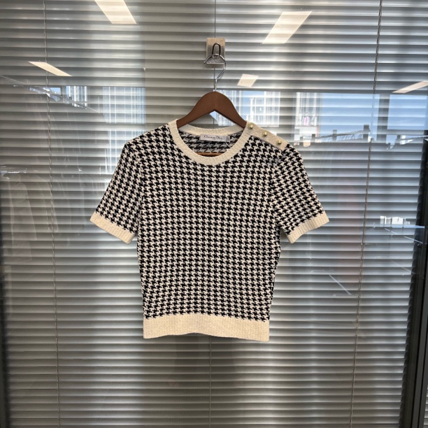99新 DIOR/迪奥 迪奥/Dior 千鸟格CD扣针织 36码 99新 #ll6650