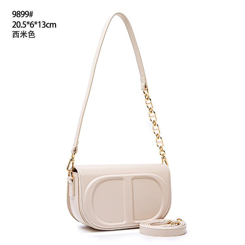 【初阳甄选】QYX-9899-西米色磁扣法式斜挎包