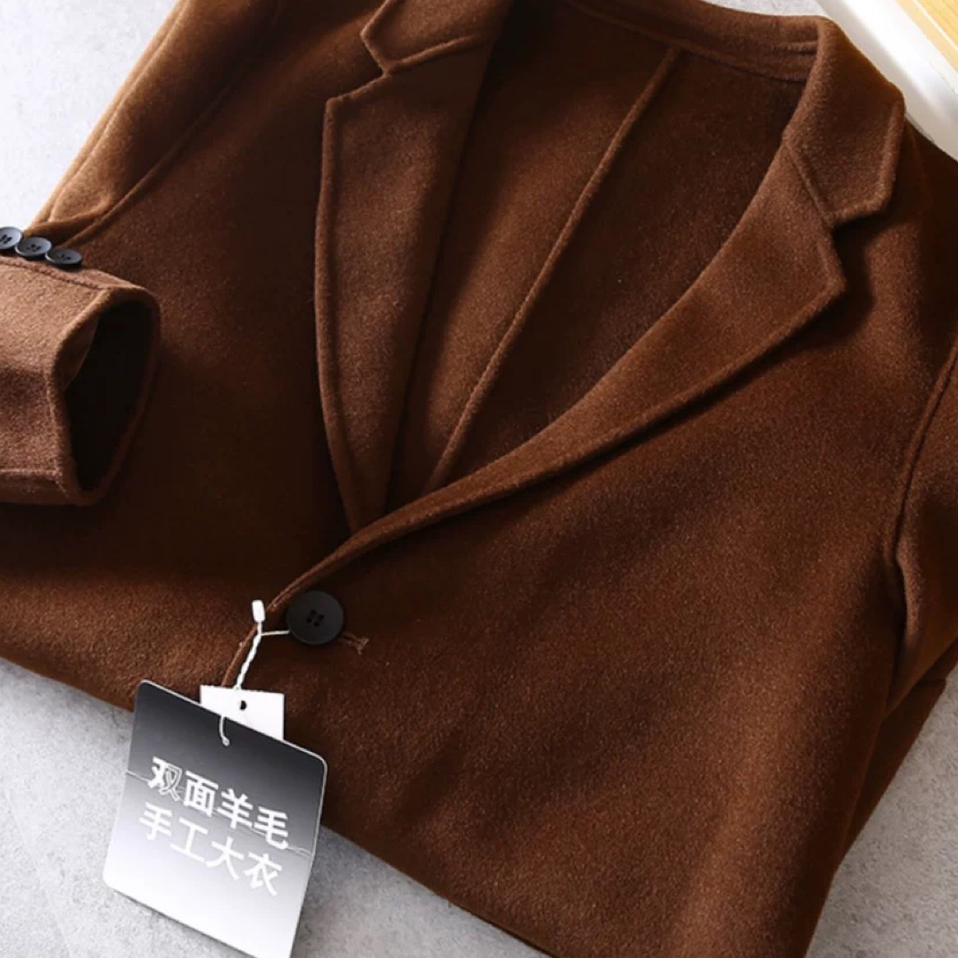 海剪标 68%羊毛双面呢手工大衣男女同款