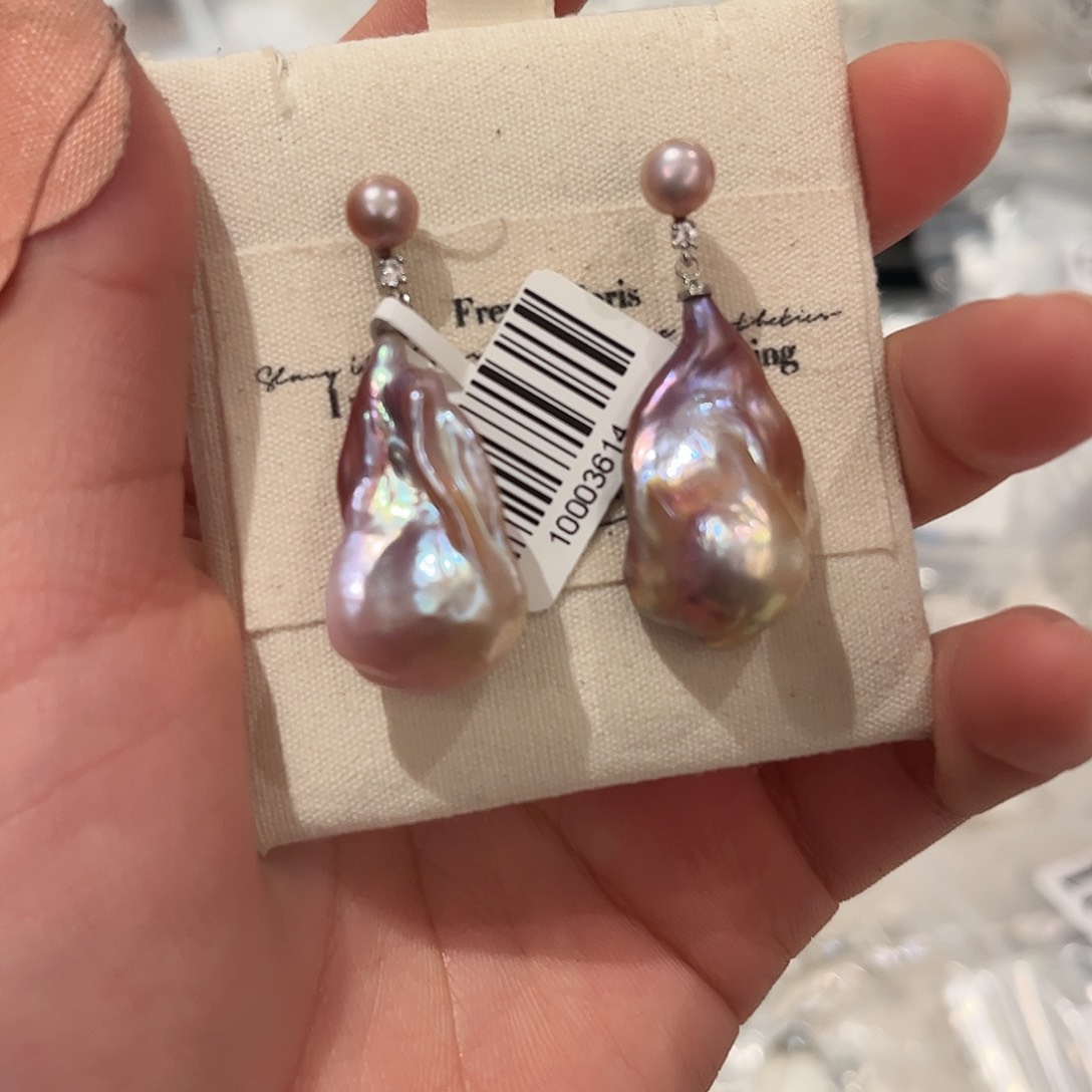 淡水珍珠耳饰合金