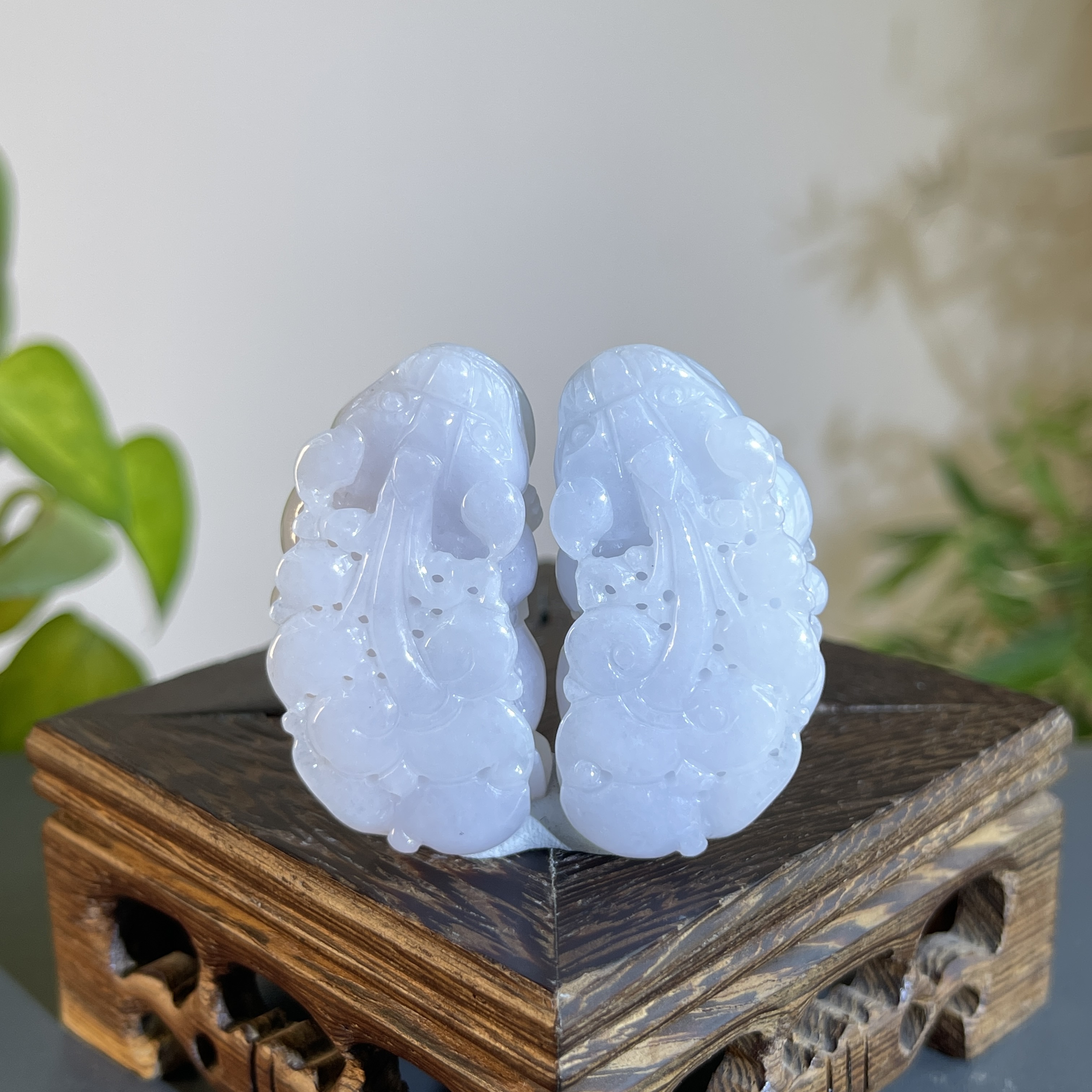 JXB22-48 天然缅甸A货翡翠 一对貔貅