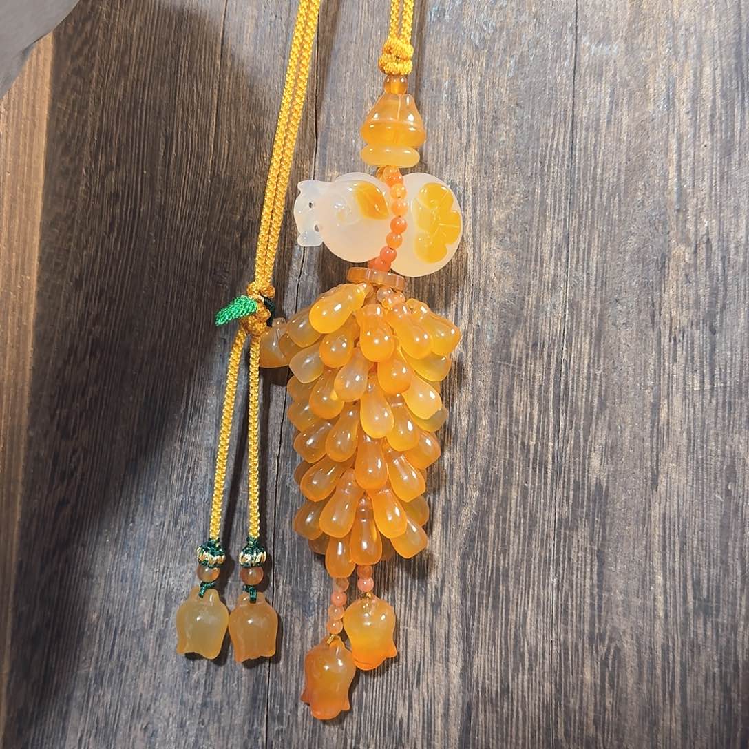 玛瑙/玉髓小吊坠汽车挂件未镶嵌