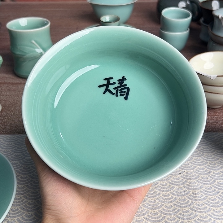 龙泉云间青瓷小米茶器