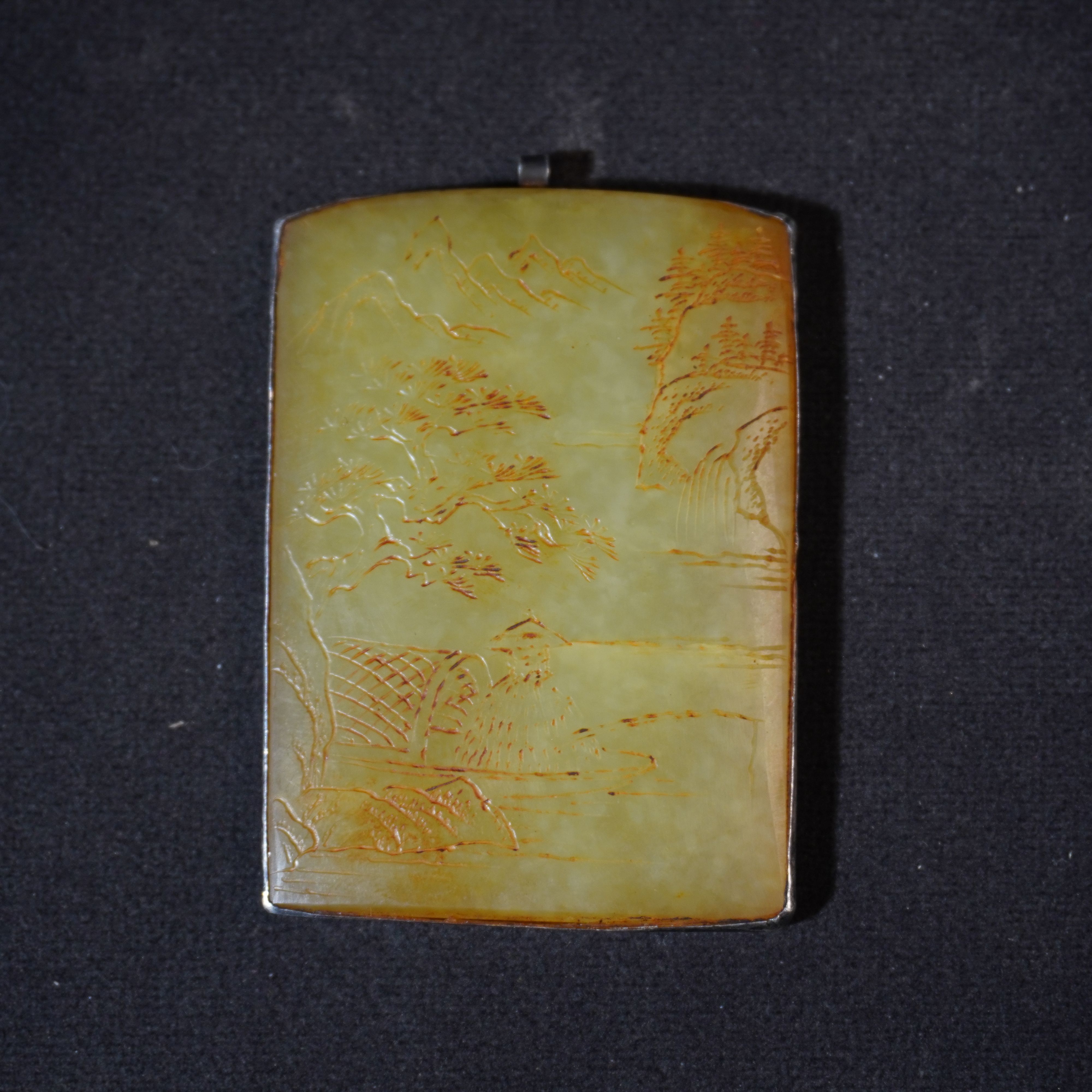 8NU36   清  和田玉黄玉牌