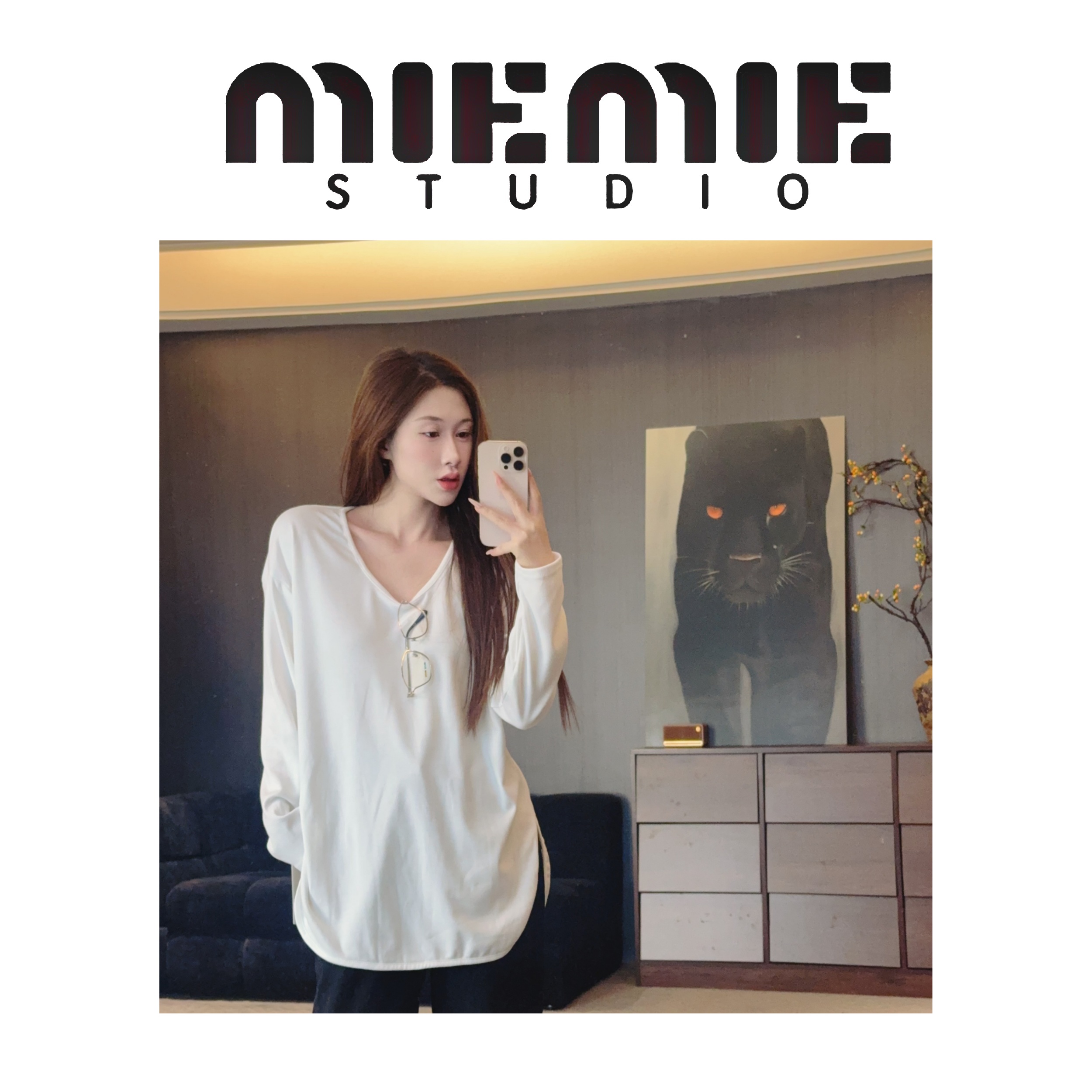 【纯白】就是一件纯白色的长袖