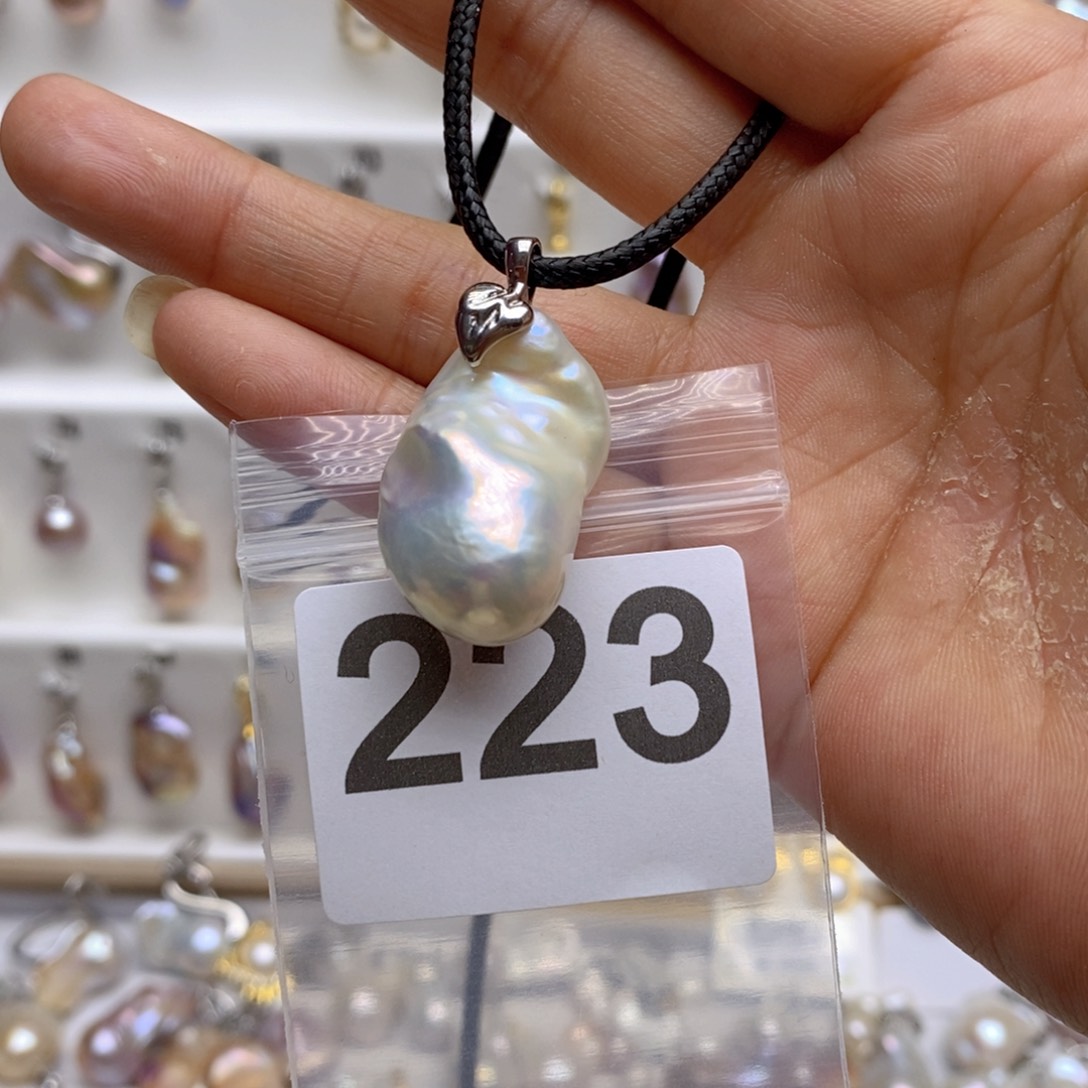 淡水珍珠颈饰银S925镶嵌223