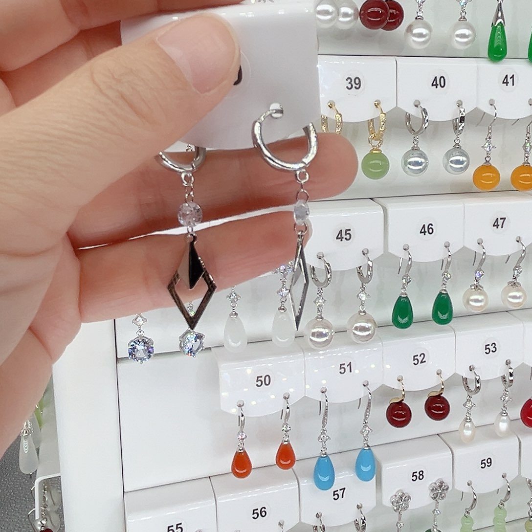 银S925镶嵌耳坠淡水珍珠惜*