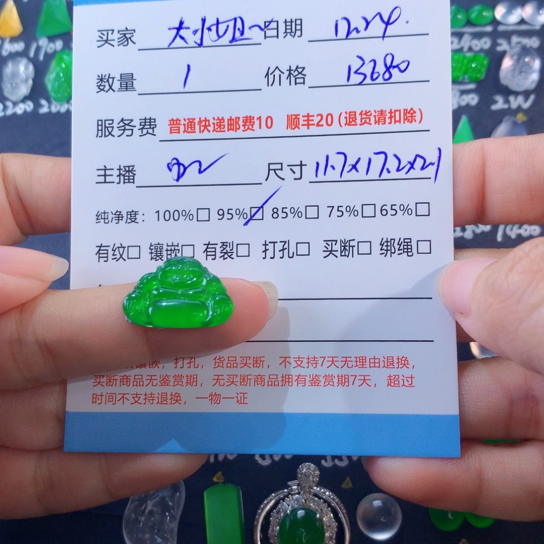 大***～翡翠未镶嵌颈饰绿佛