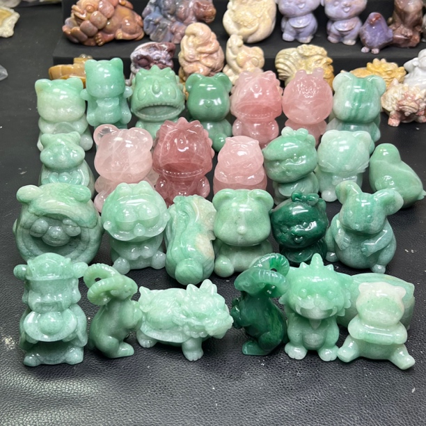 立体水晶雕刻大摆件生肖招财貔貅招财猫财神爷可爱哈喽Kitty猫