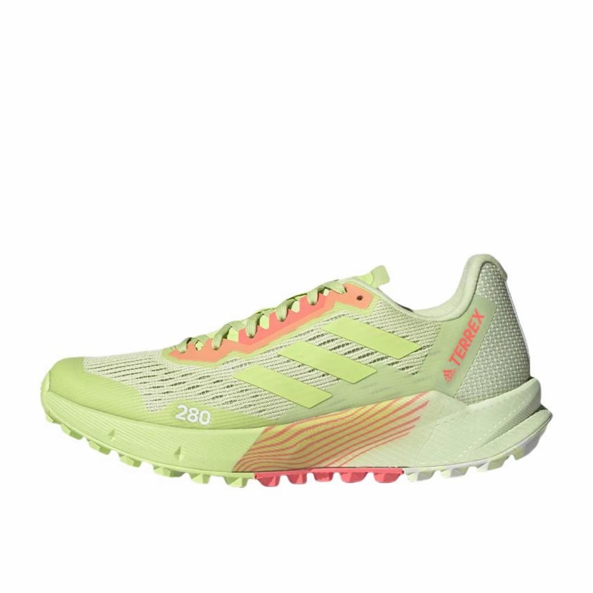 adidas 舒适 织物防滑耐磨透气 低帮 越野跑步鞋 女款 绿色H03191