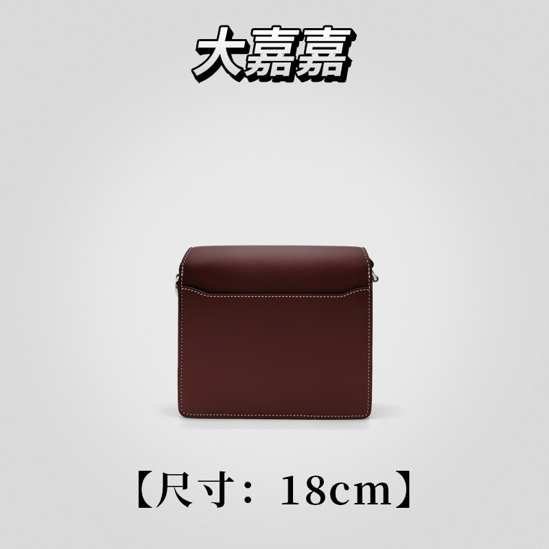 JINGQII【猪鼻子/18】酒红色-evercolor牛皮 单肩斜挎女包 30425