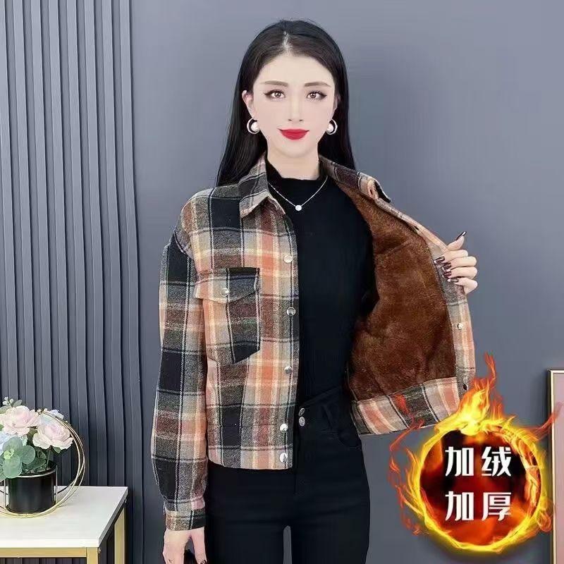 【加绒加厚-2】美拉德2025秋冬新款修身显瘦洋气质小个子加厚上衣