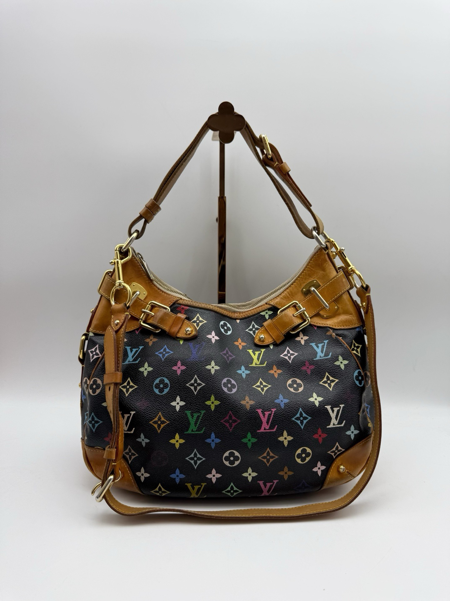 95新 LouisVuitton/路易威登   黑三彩Greta单肩斜挎包