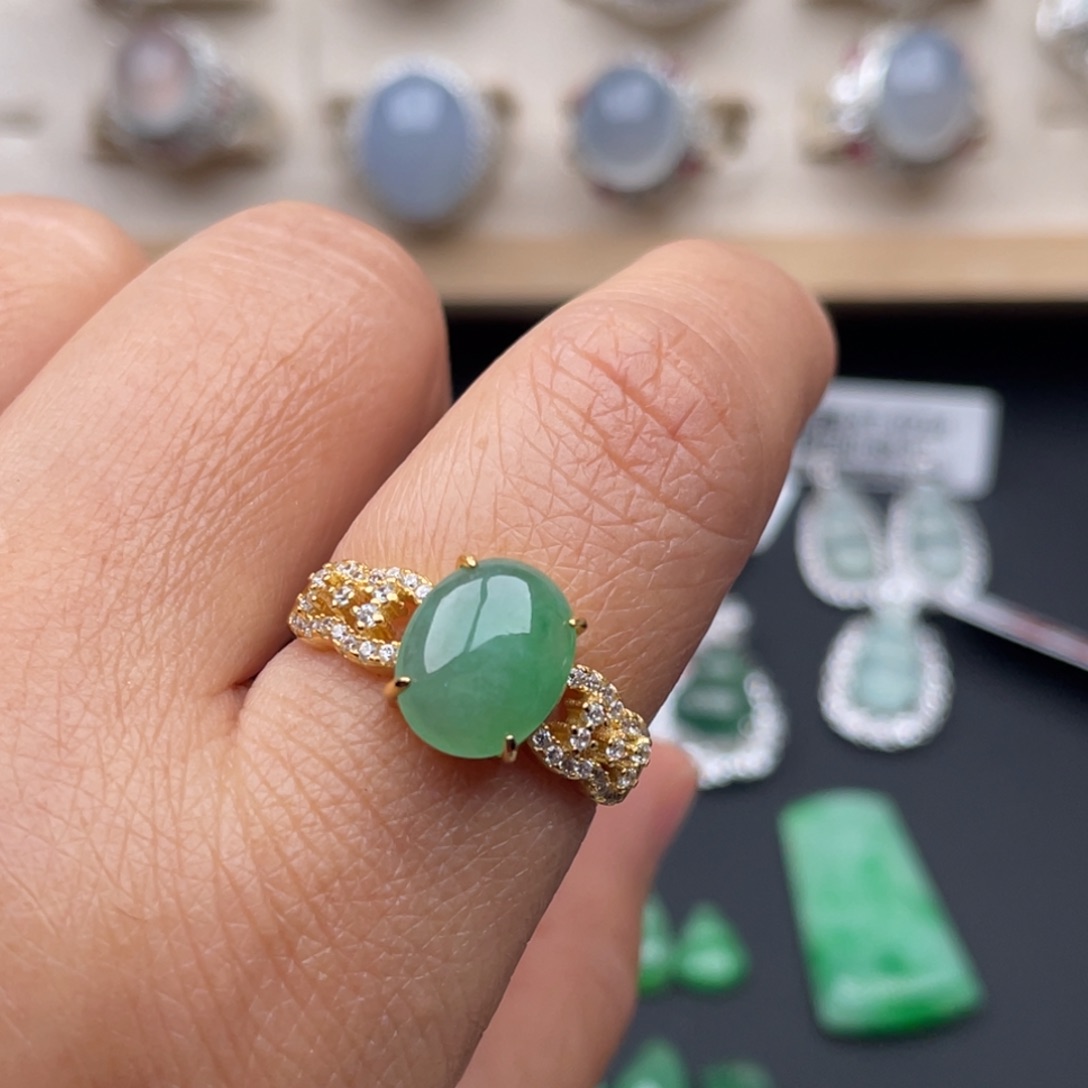 翡翠银S925镶嵌吊坠(不含链)