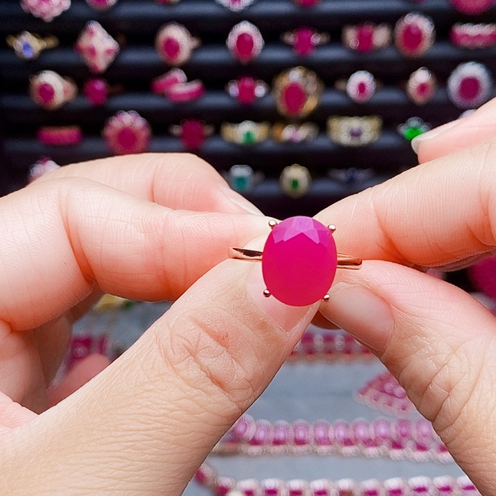 银S925镶嵌红宝石戒指