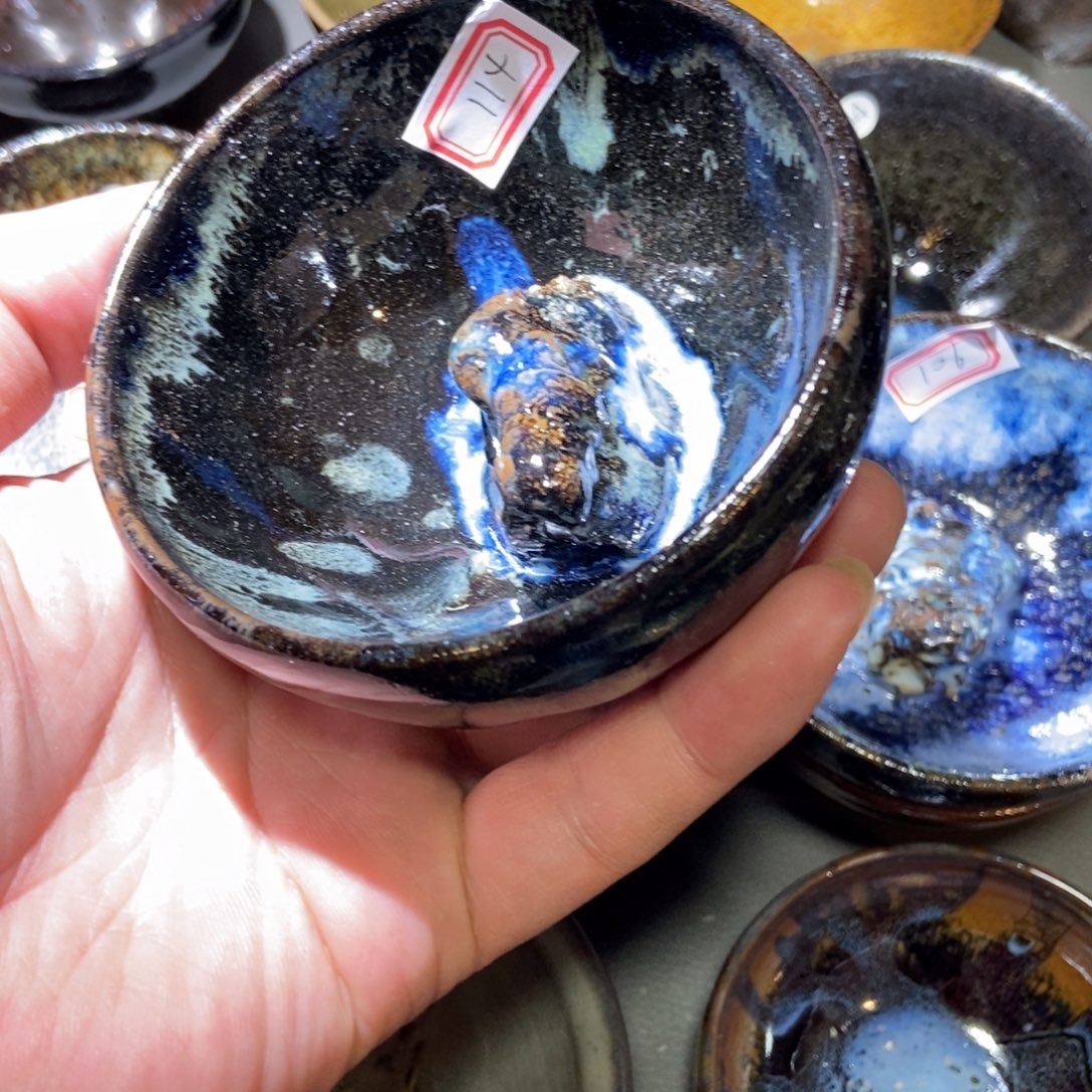 夜***露茶盏114 落灰烧小微瑕盏