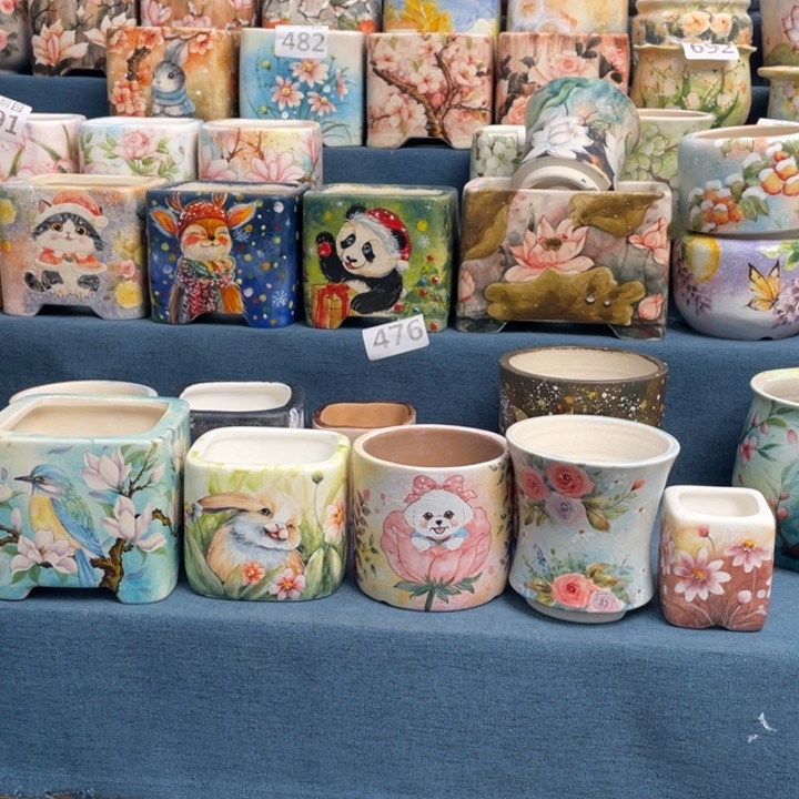 专拍链接五个花盆