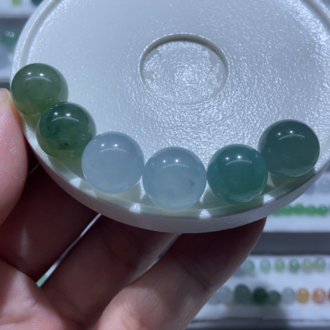 泊***烟散珠翡翠翡翠圆珠 卡12