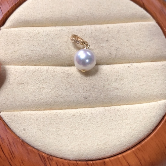 海水珍珠吊坠(不含链)18K金镶嵌