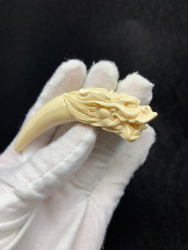 SX0369天然猛犸牙龙牙尖80.2mm