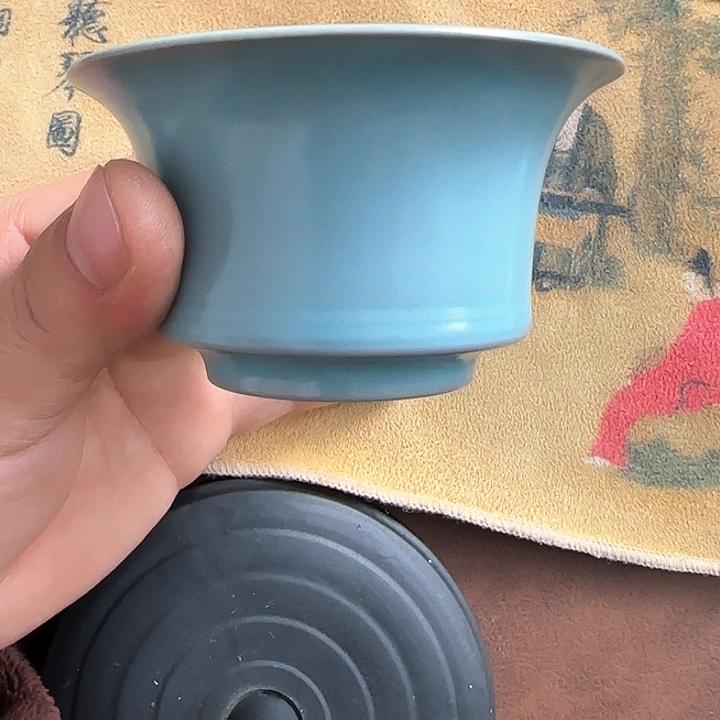 杯子天青釉 马蹄单杯