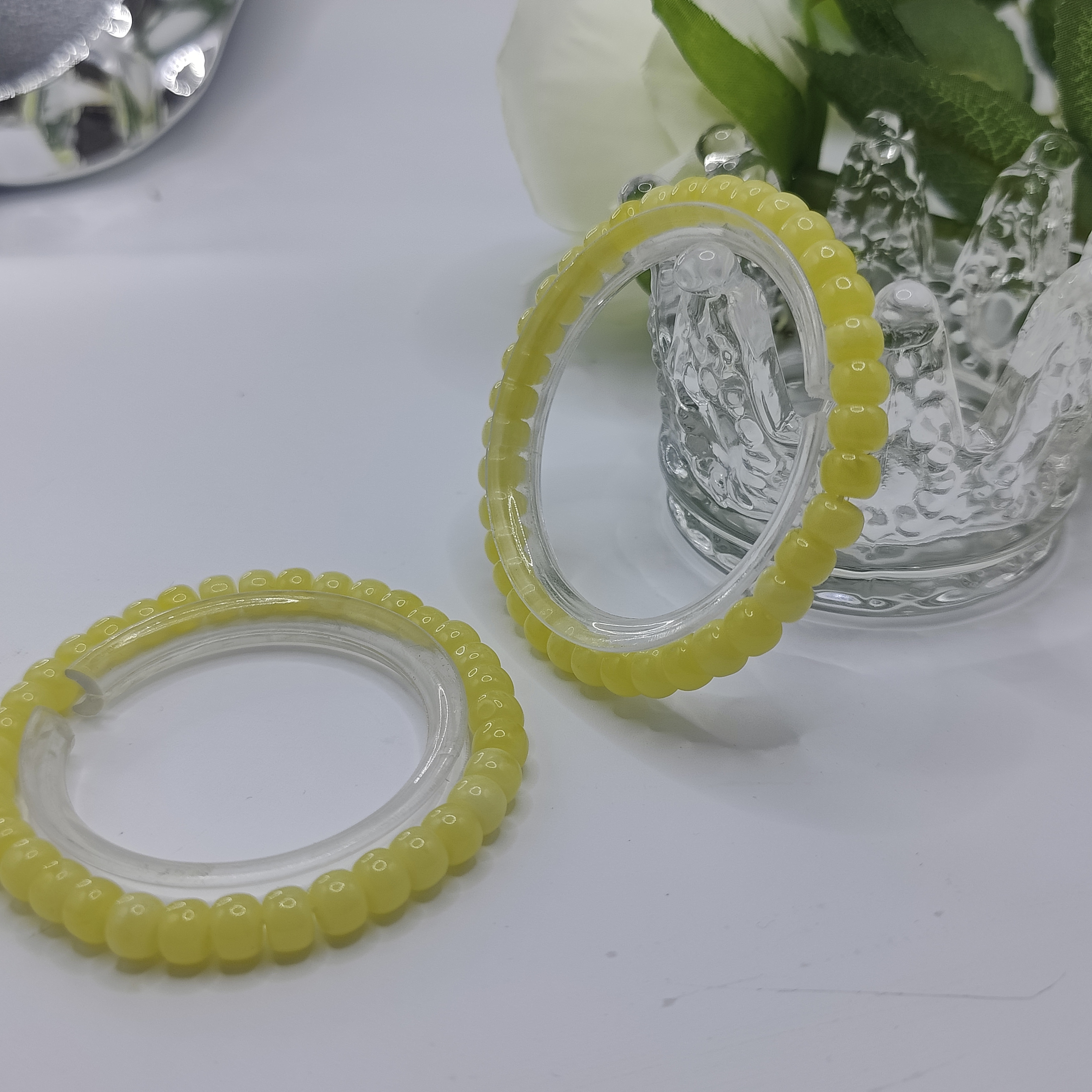 手链 粉压工艺满蜜微蜡6.5*5mm老型微工单圈手串保5.8克